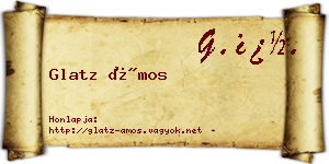 Glatz Ámos névjegykártya